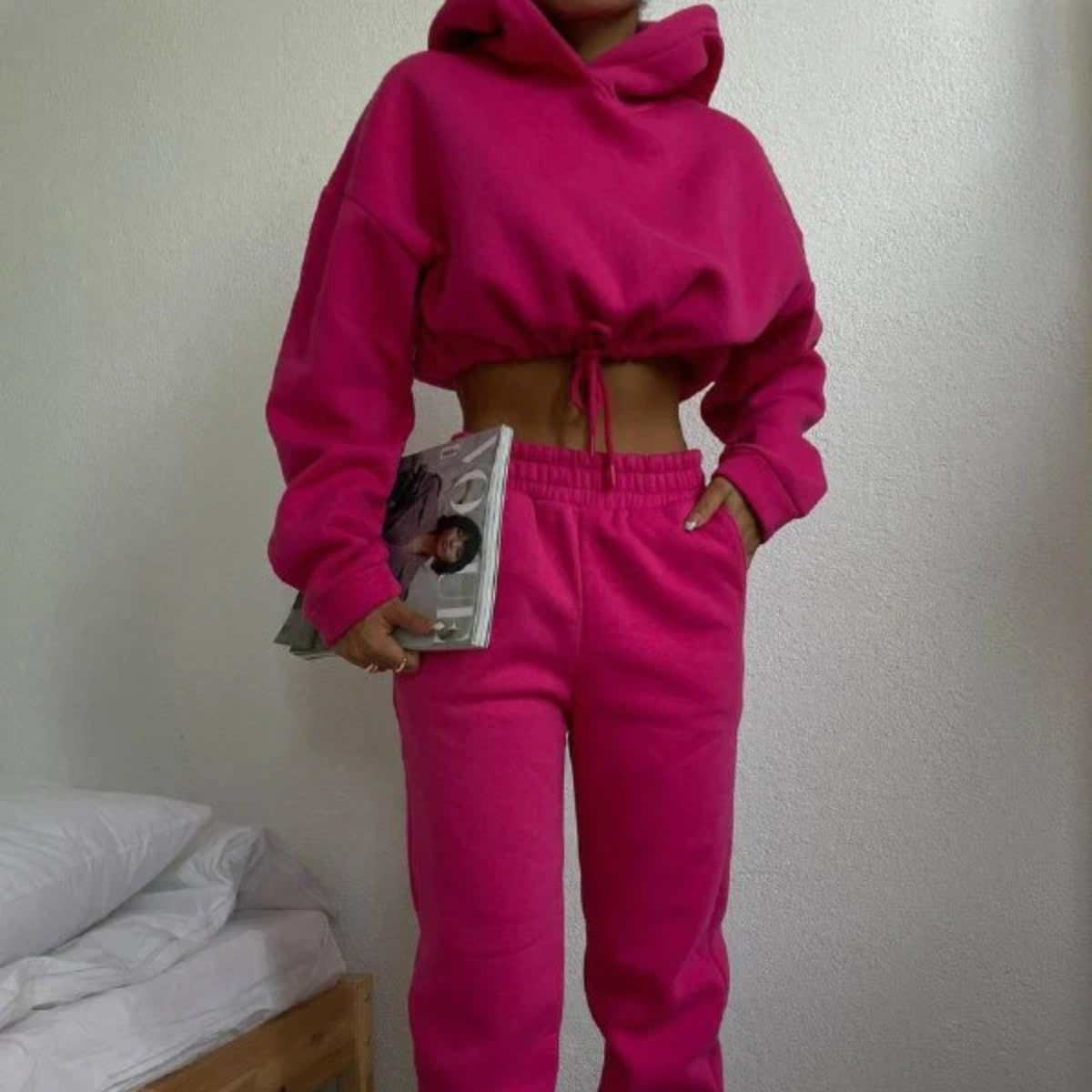 Women's Hooded Sweatshirt and Pants Two-Piece Set