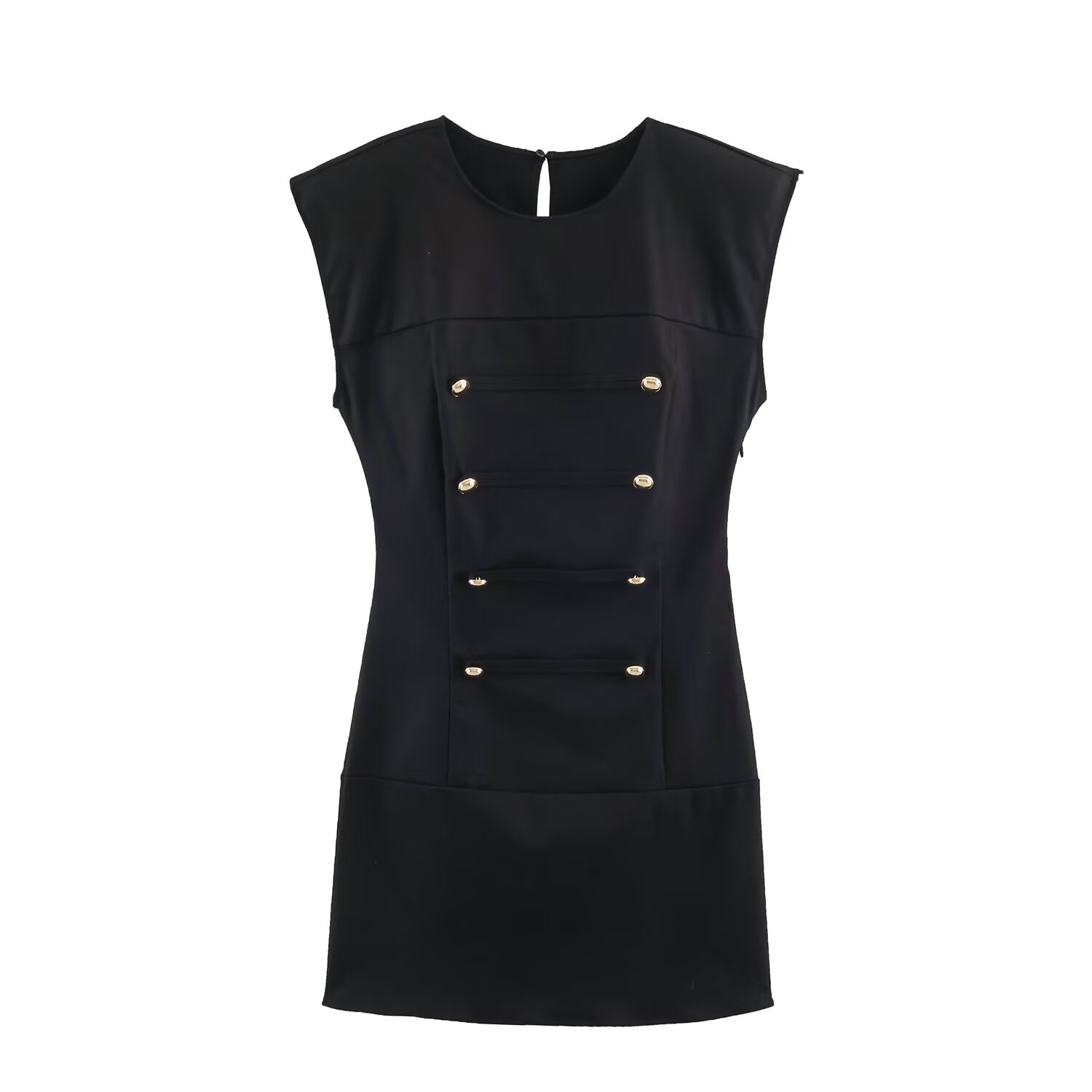 Women's Sleeveless Round Neck Long Sheath Dress Solid Color Slim Fit
