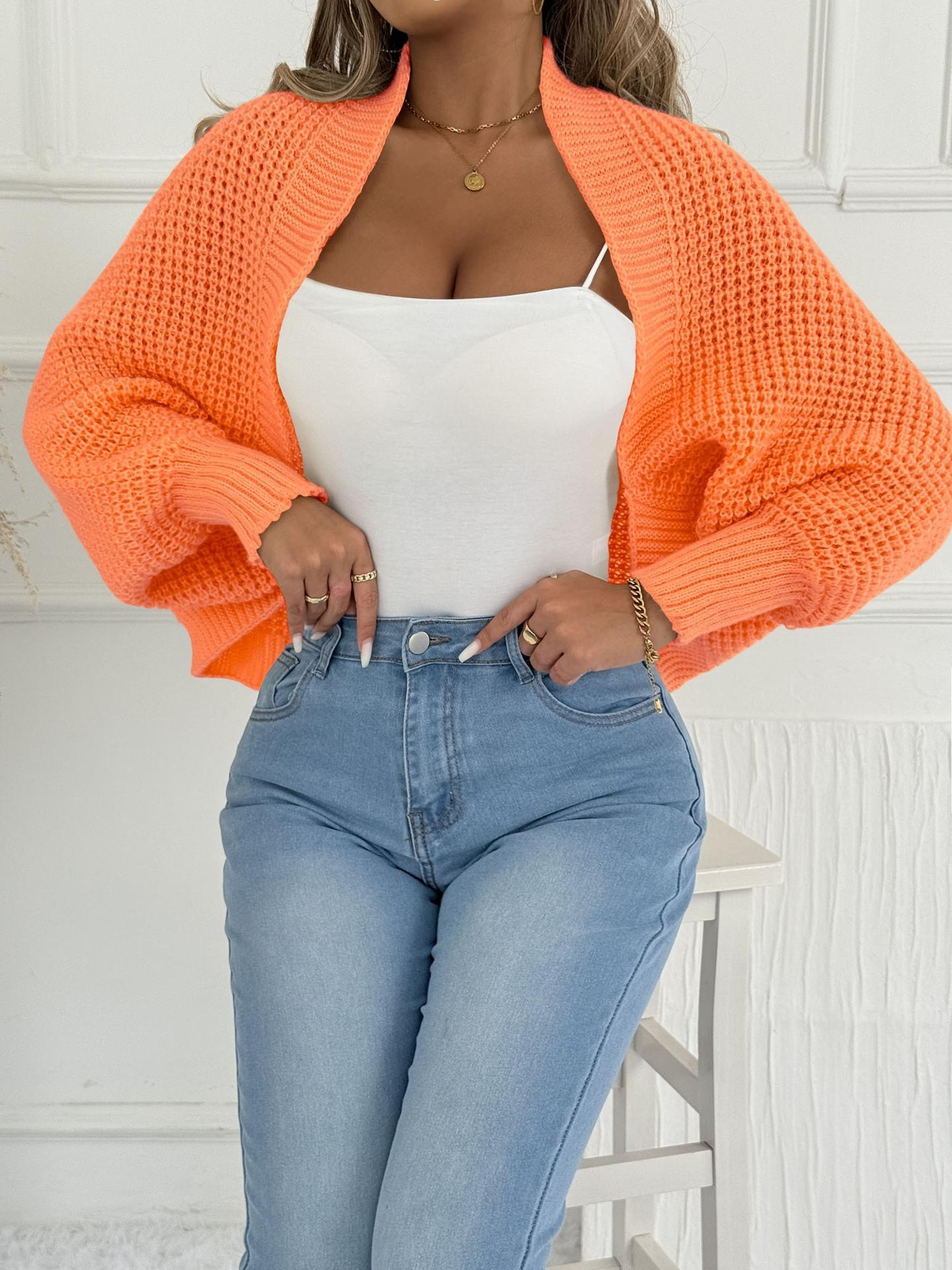 Women's Loose Knit Cardigan Asymmetric Shawl Collarless Long Sleeve