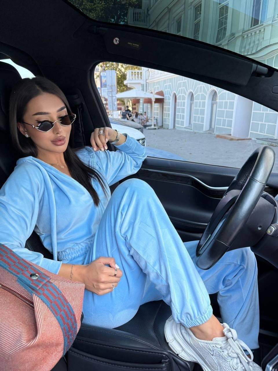 Velvet Cropped Hooded Zip Hoodie & Drawstring Jogger Pants Set