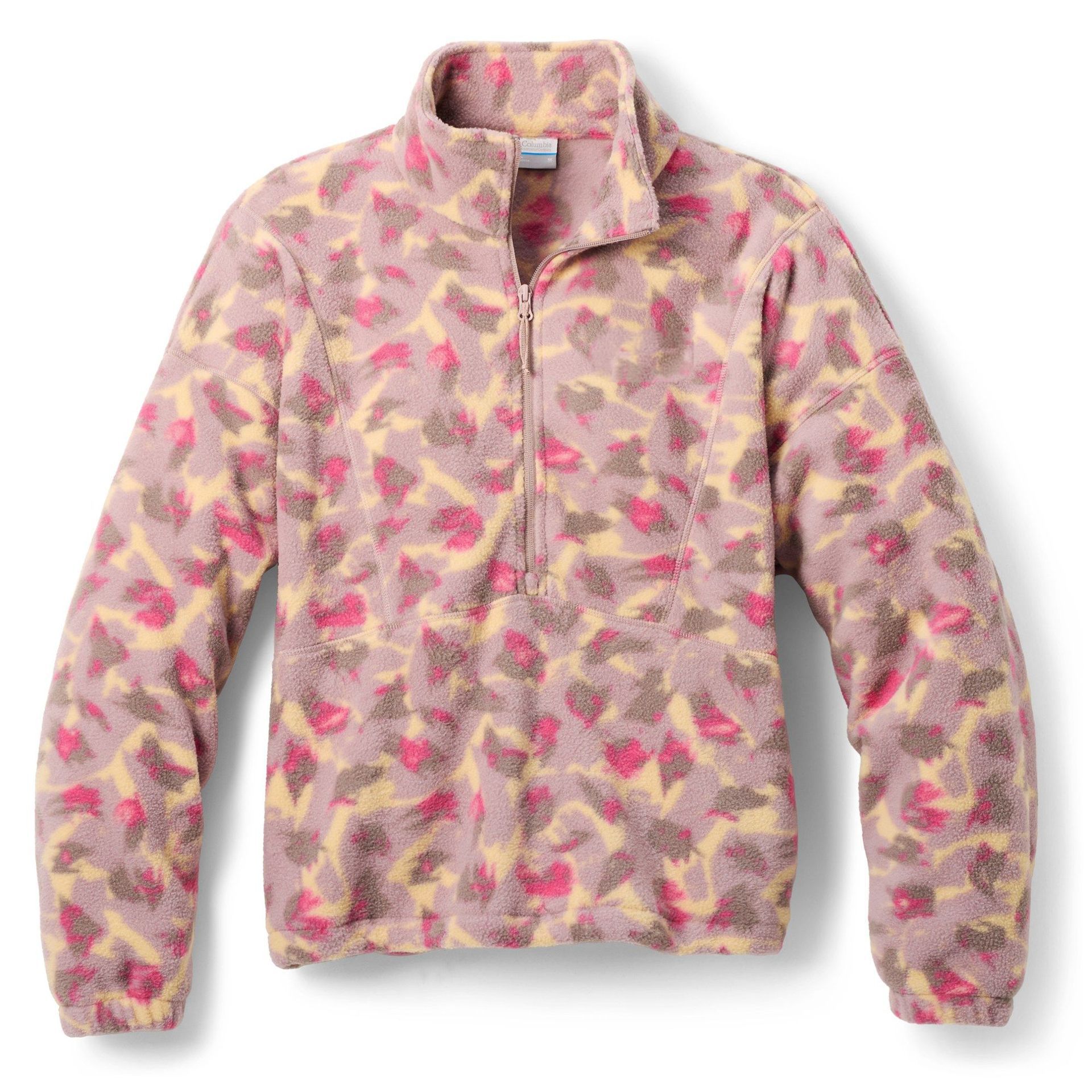 Retro High Neck Half-Zip Loose Long Sleeve Top for Women