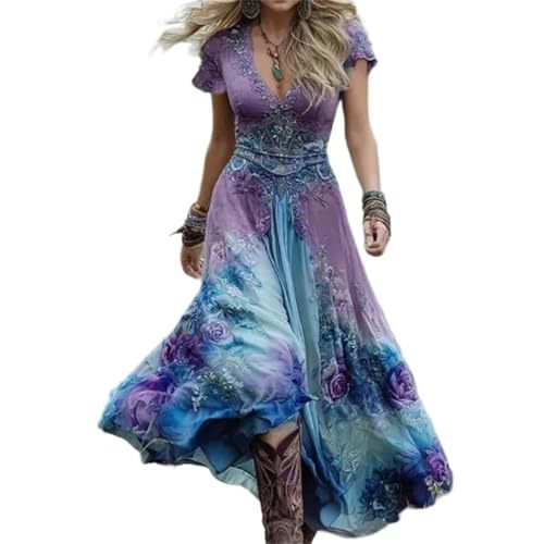 Women's Floral Print Ruched Bodycon Midi Dress