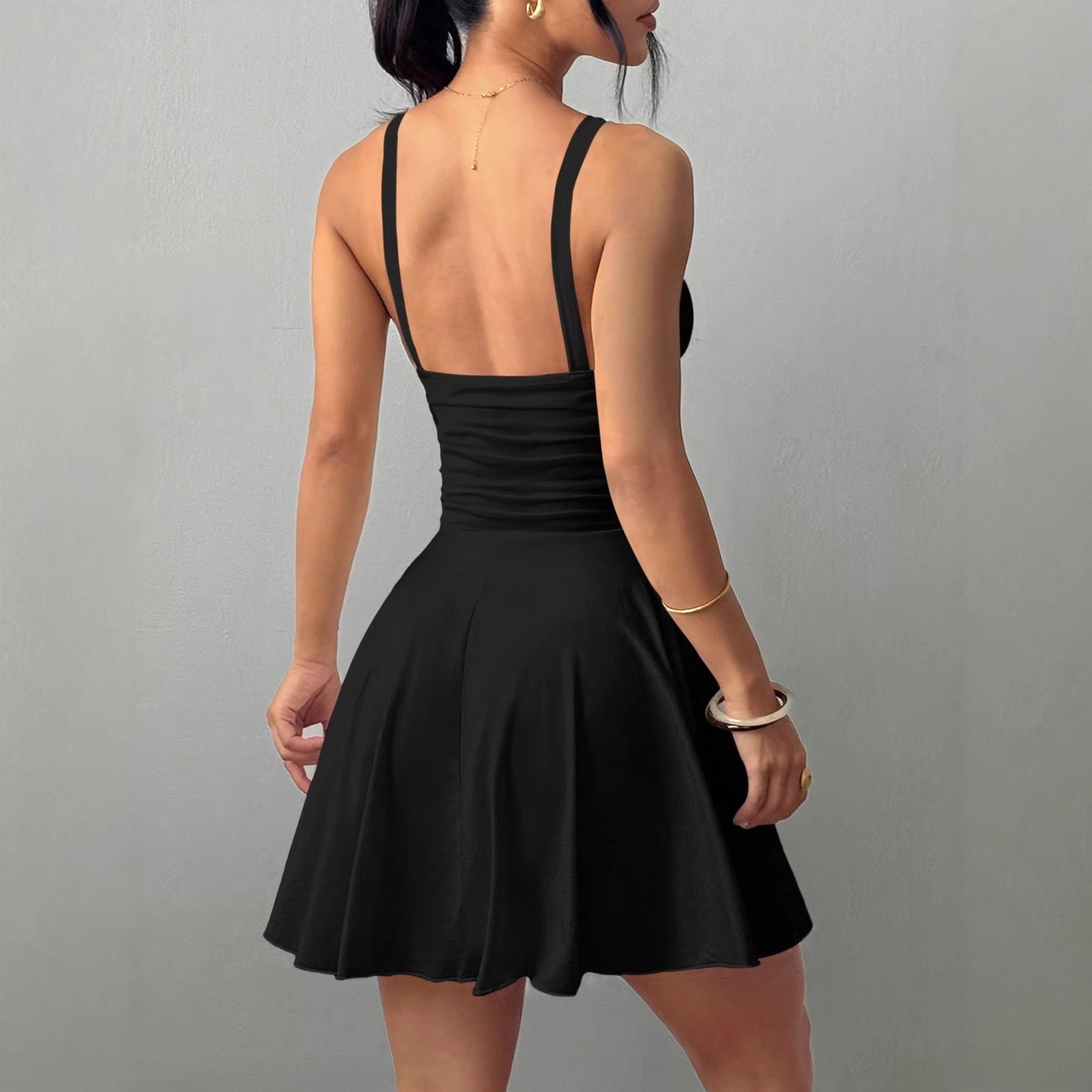 Women's V-Neck Sleeveless Bodycon Mini Dress