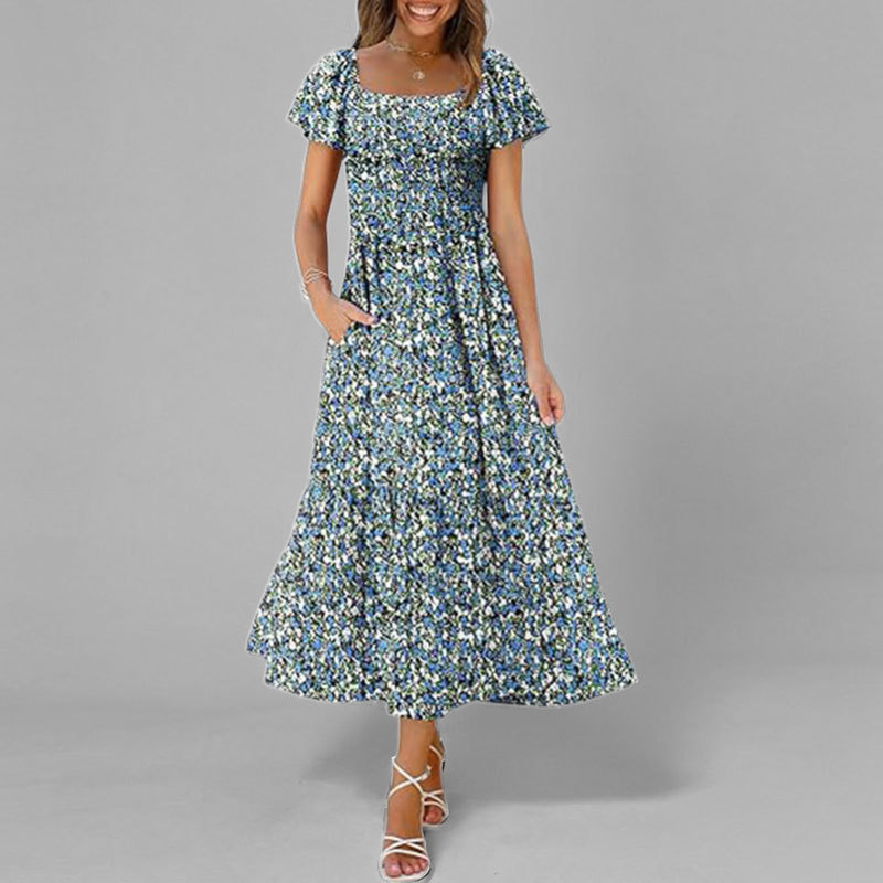 Women's Slim Fit Elegant Solid French Long Dress