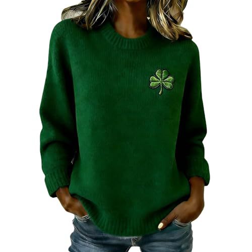 Women's Lucky Clover USA Flag Striped Print Sweatshirt