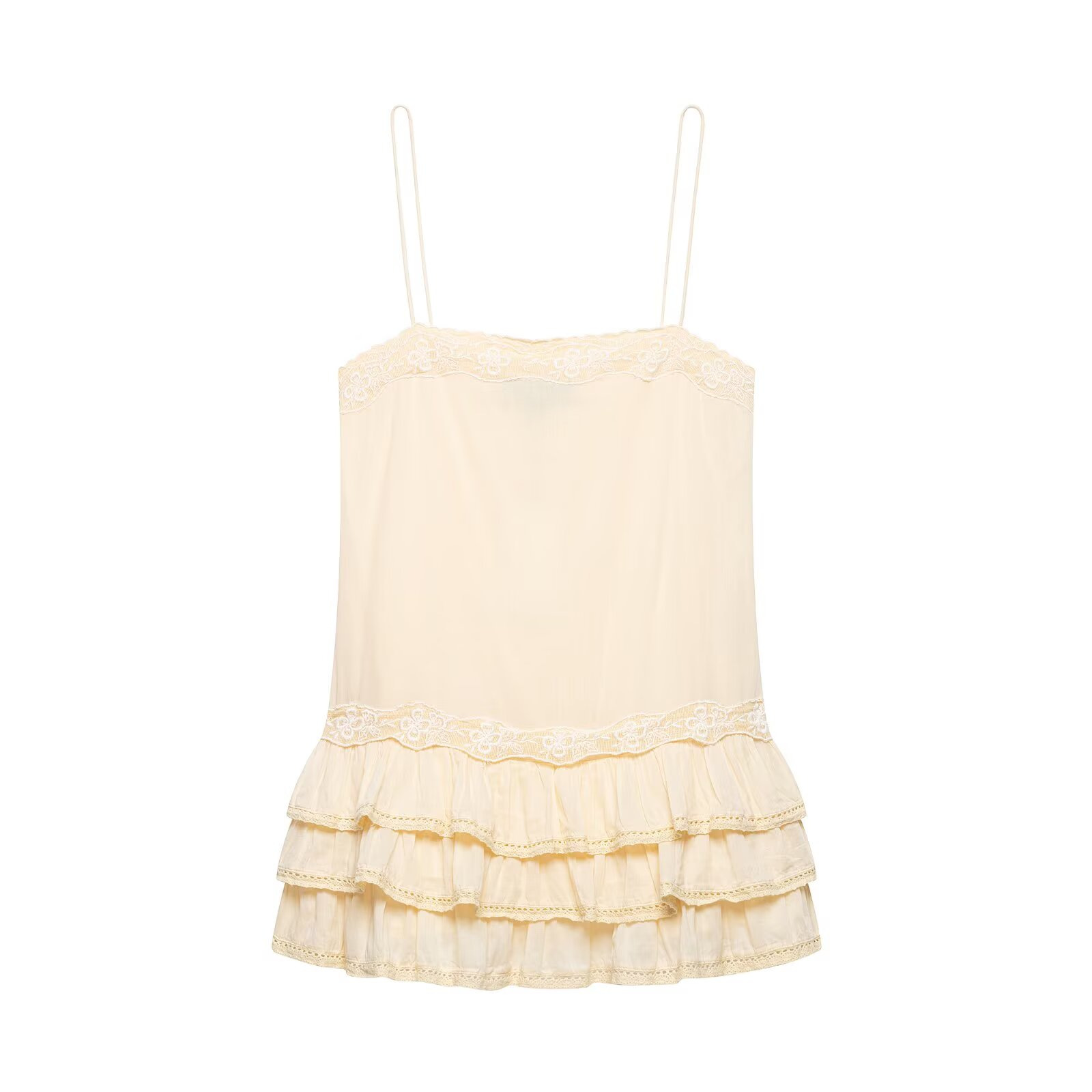 Sweet Fresh Layered Embroidered Mini Dress Sleeveless