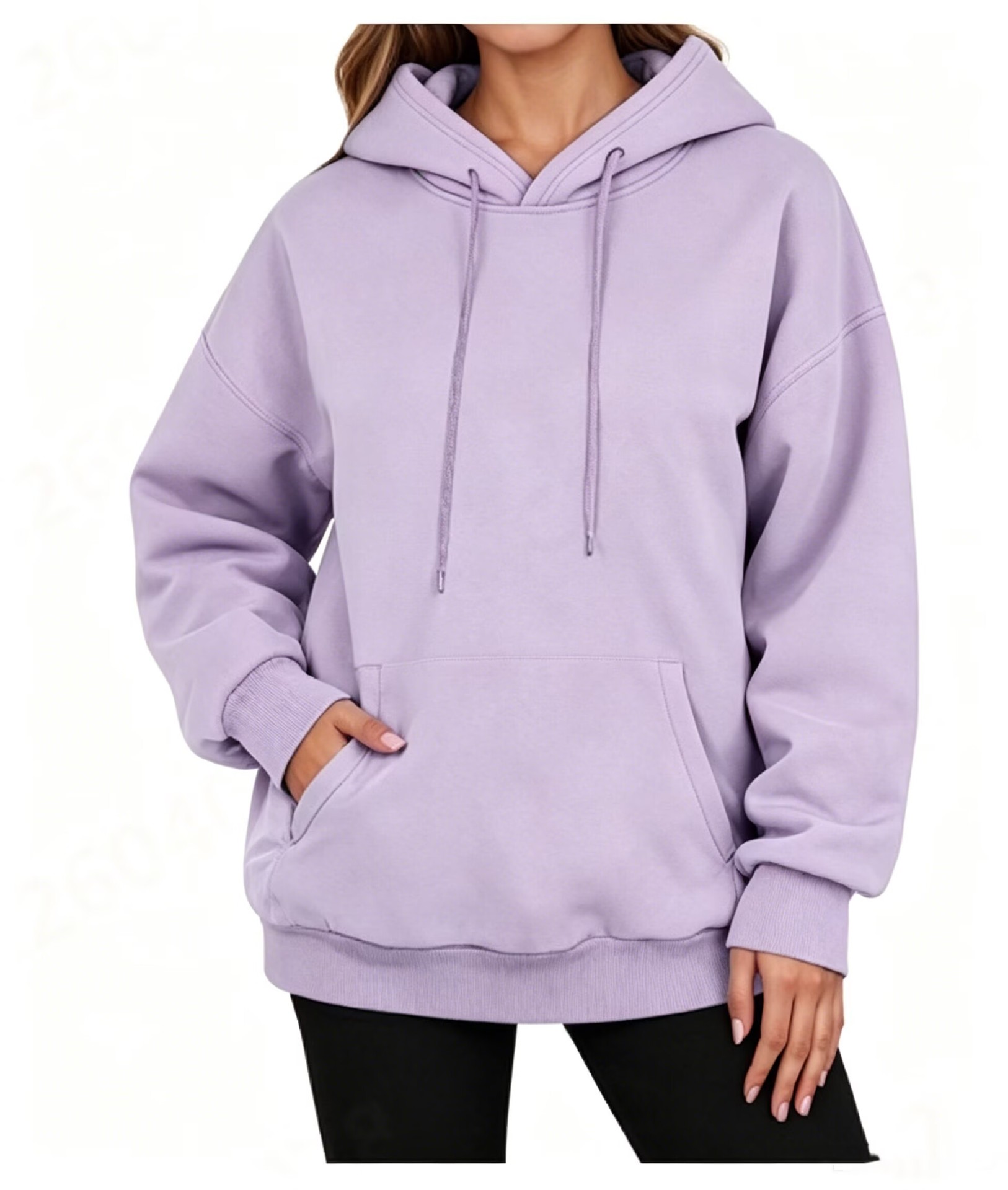 Plus Size Fleece-Lined Pullover Hoodie Unisex Drop Shoulder Solid Color