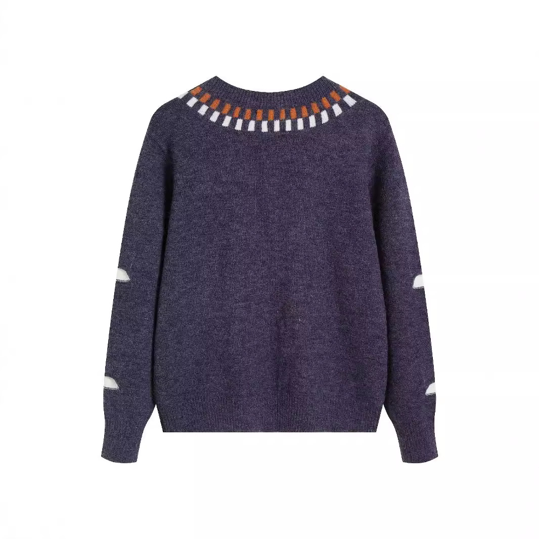 Retro Lazy Cloud Pattern Wool Knit Sweater Women's Loose Pullover