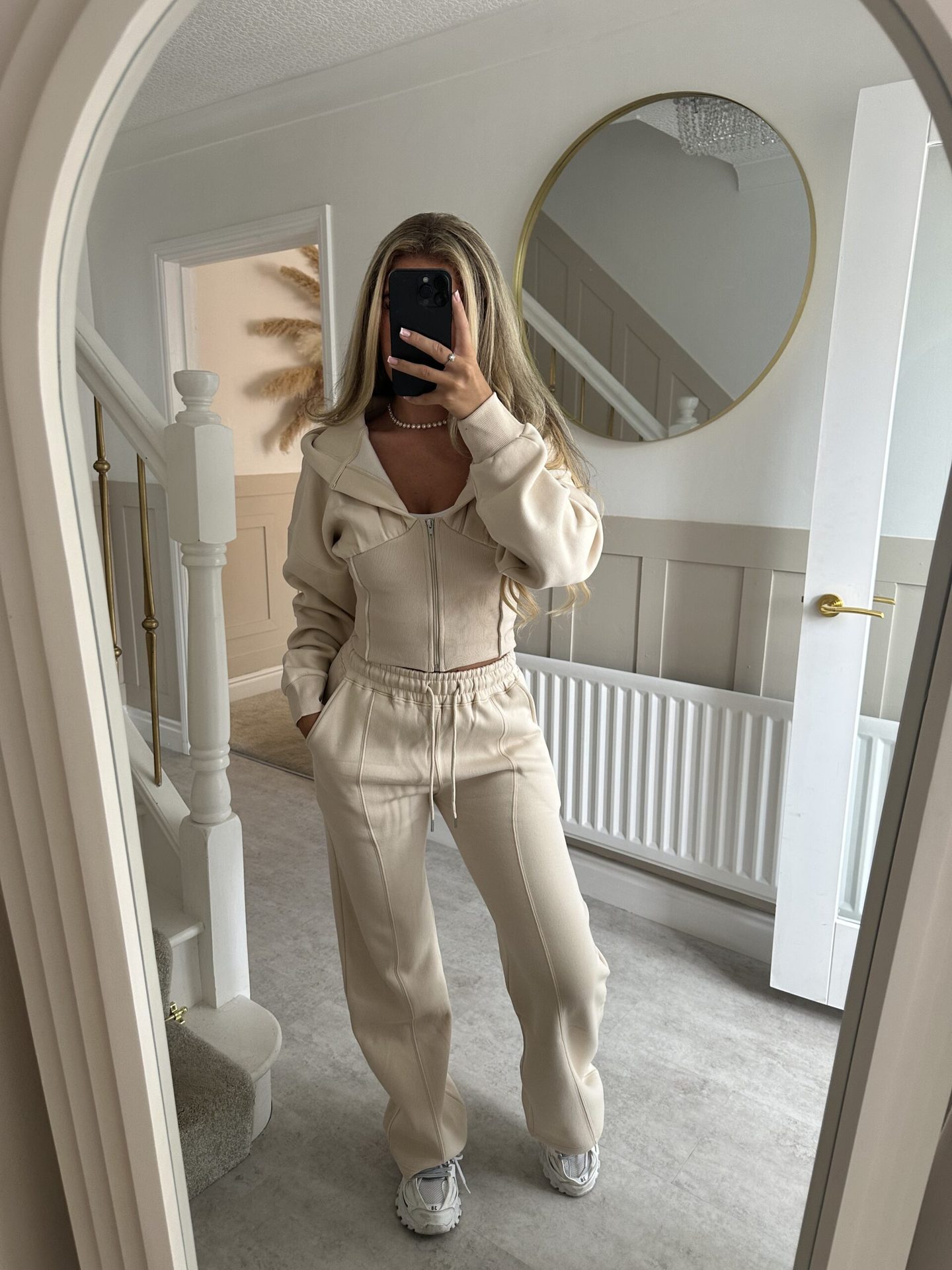 Women's Colorblock Zip Cardigan & Tie Pants Set