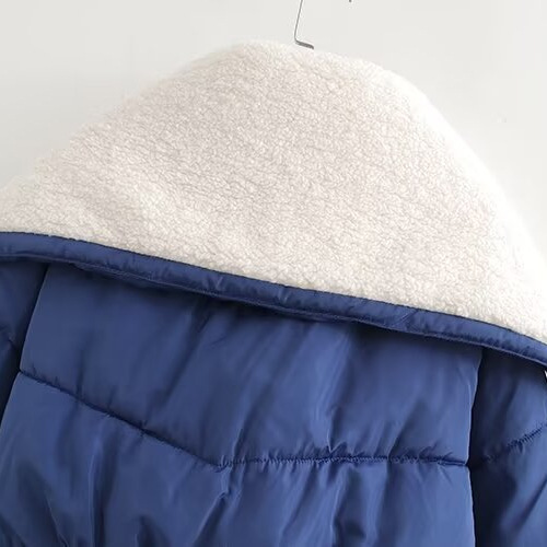 Women's Street Style Faux Shearling Paneled Padded Coat