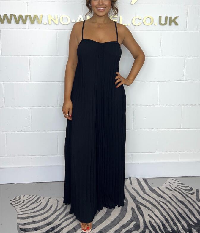 Women's Sleeveless Crinkled Solid Color Jumpsuit Casual Elegant