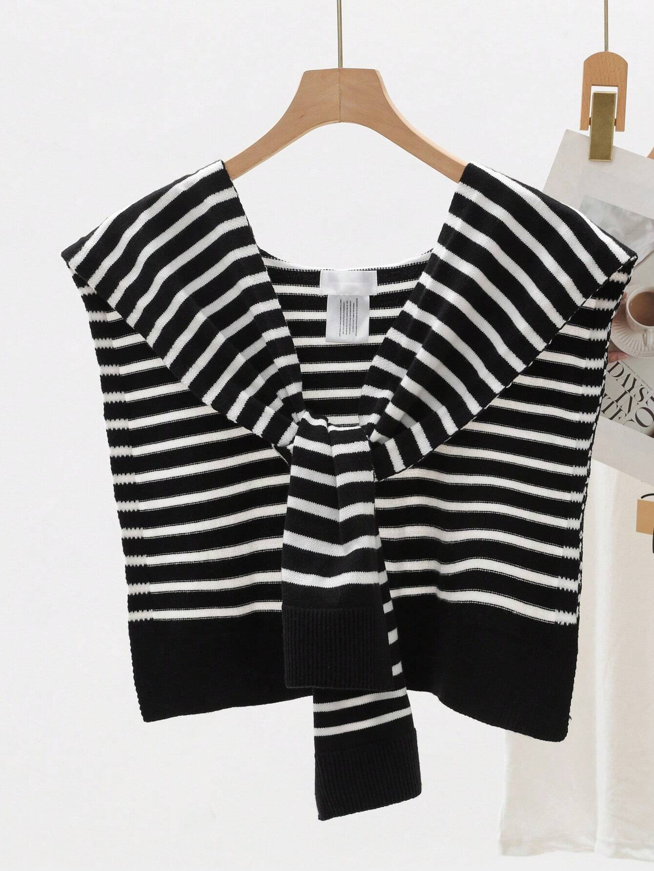 Striped Knotted Shawl Wrap for Women – Lightweight Layering Cover-Up