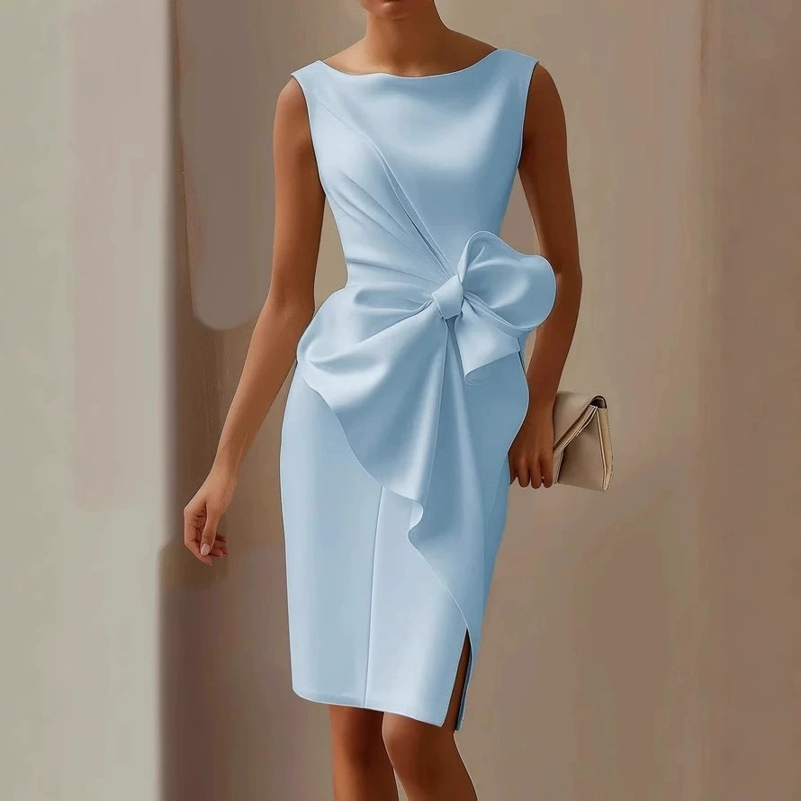 Women's Sleeveless Bow A-Line Mini Dress