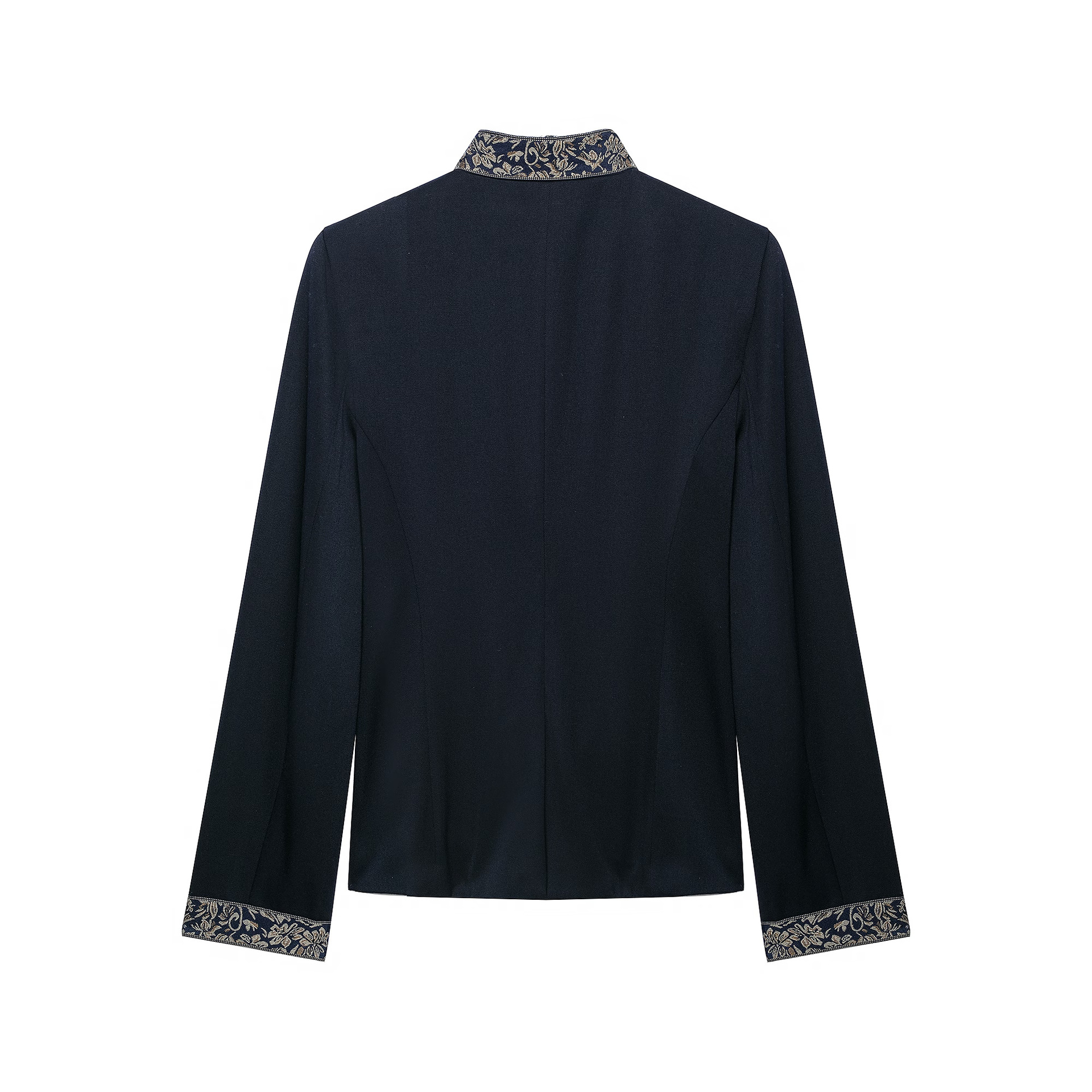 Women's Color-Block Knotted Button Short Blazer