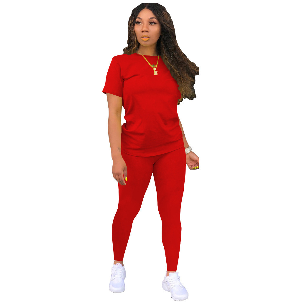Women's Solid Color Long Sleeve Two-Piece Casual Set