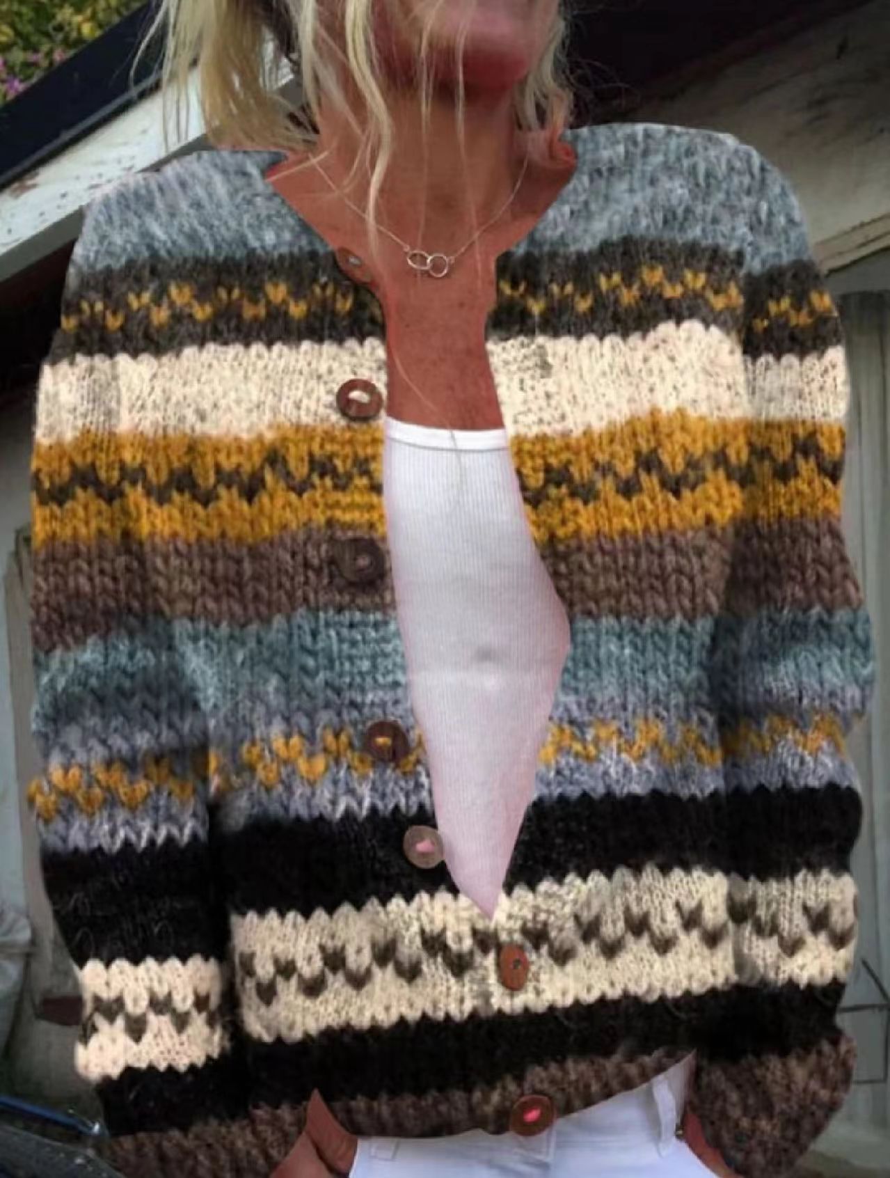 Women's Loose Knit Cardigan Sweater Coat