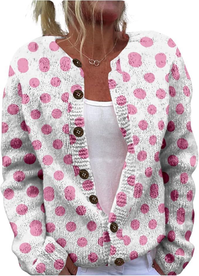 Women's Winter Graphic Print Faux Sweater Cardigan with Button Front