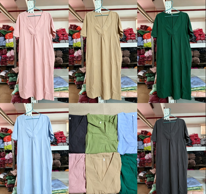Women's Casual Slimming Solid Color Cotton Linen Dress