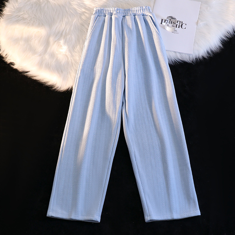 Women's High-Waist Wide-Leg Casual Pants Korean Style Slimming Straight-Leg