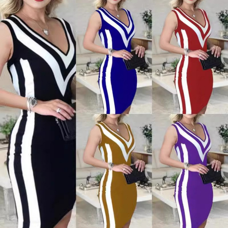 V-Neck Plaid Ruched Bodycon Midi Dress