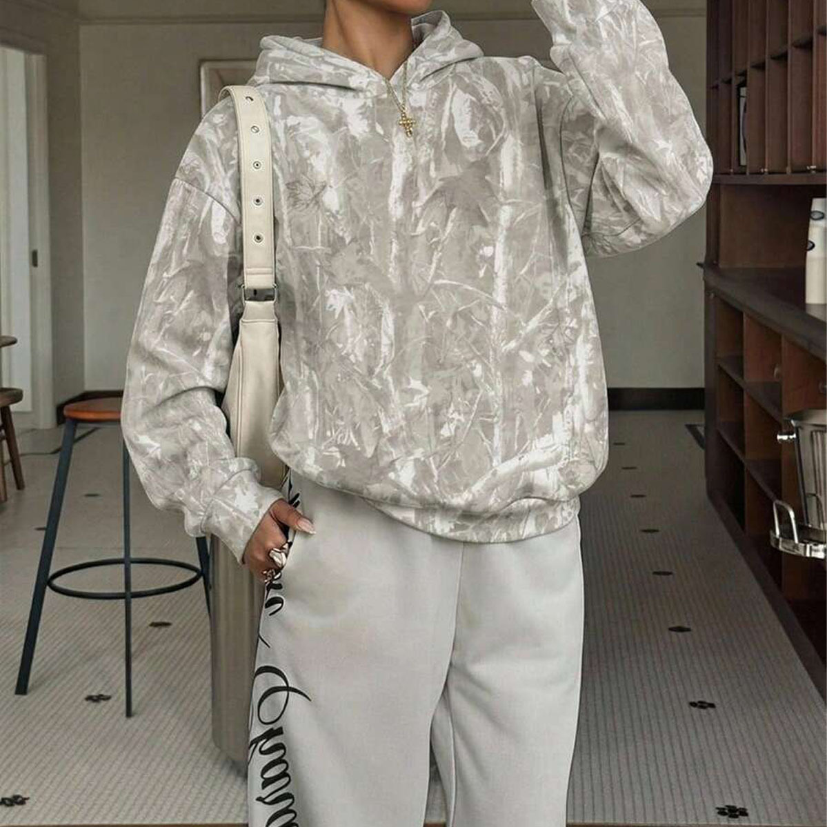 Women's Casual Long-Sleeve Hooded Sweatshirt