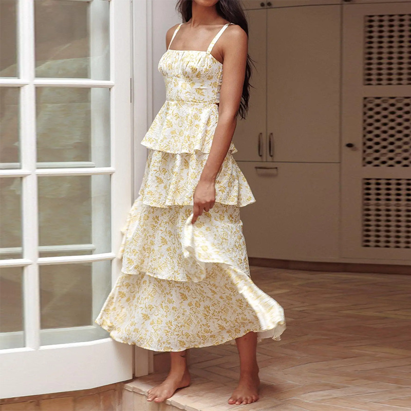Elegant Floral Print Sleeveless Bodycon Midi Dress