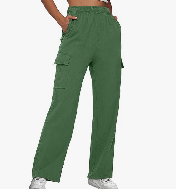 High-Waisted Wide-Leg Cargo Pants for Women, Loose Straight-Leg Casual Trousers