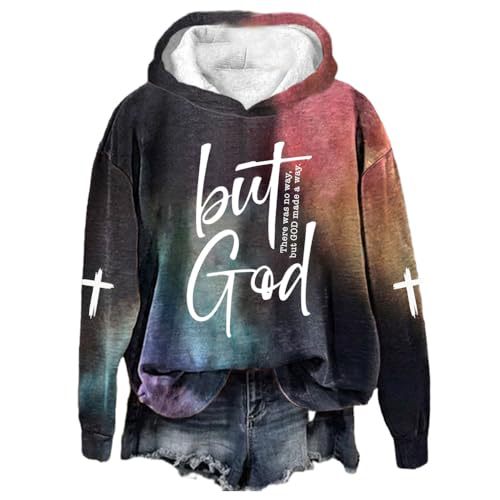 Women's Letter Cross Print Casual Hoodie