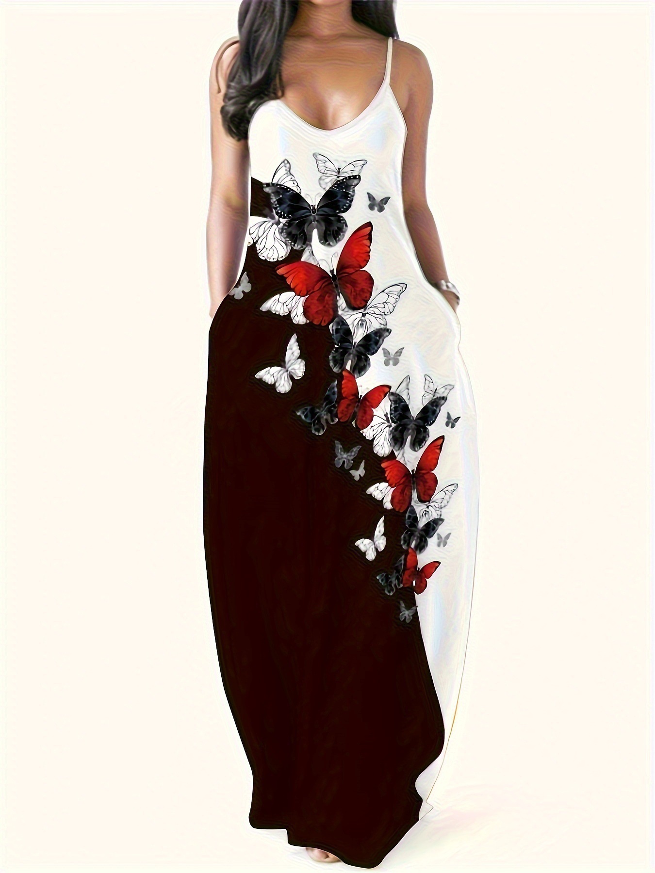 Women's Summer Sleeveless Printed Maxi Dress Polyester