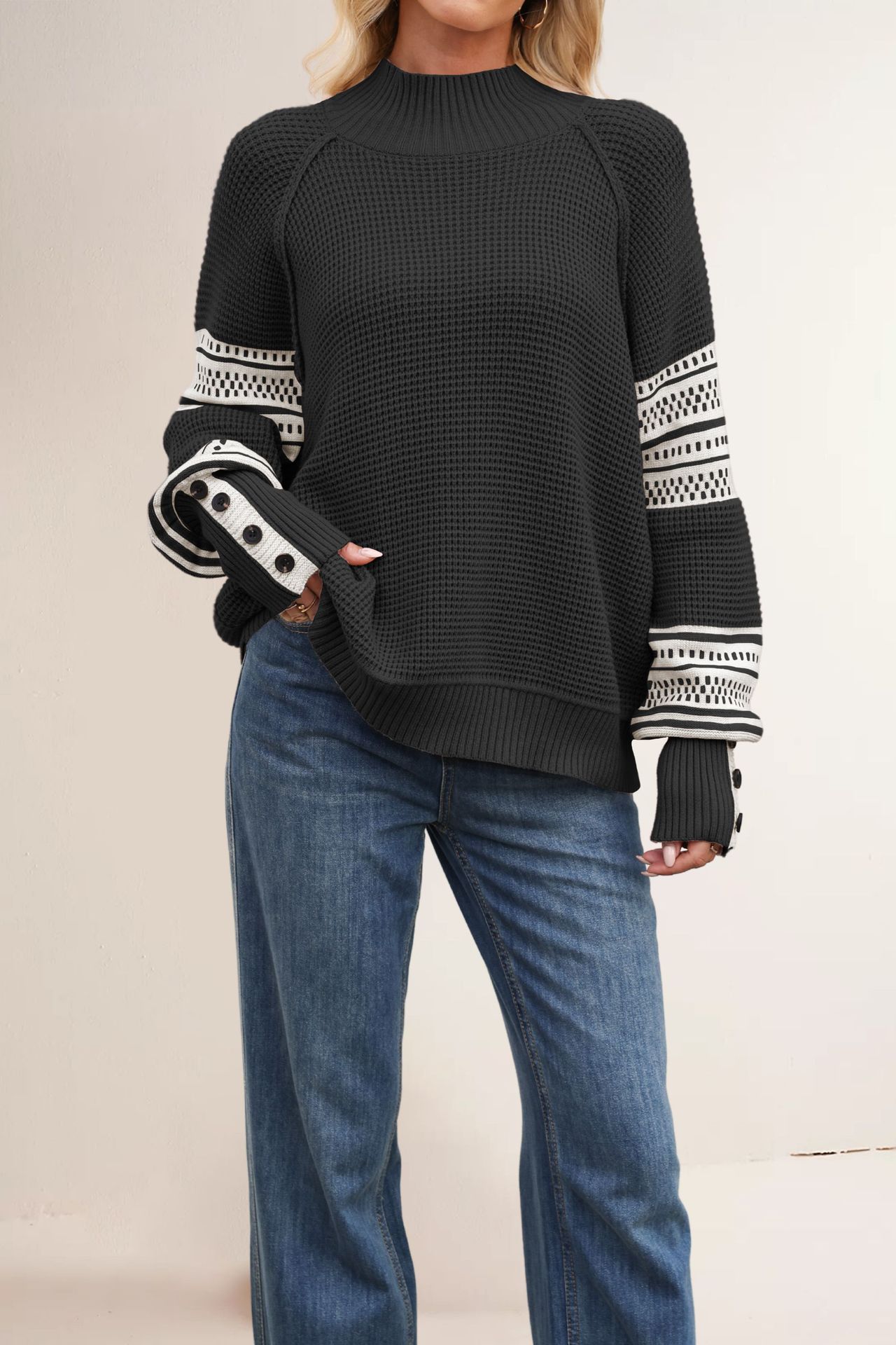 Women's Half-Turtleneck Knit Pullover Sweater