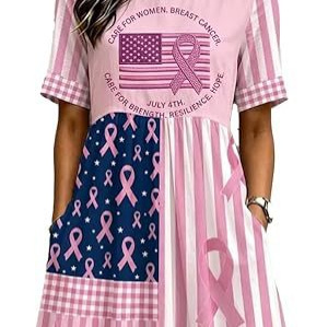 Women's American Flag Ribbon Print Ruched Midi Dress