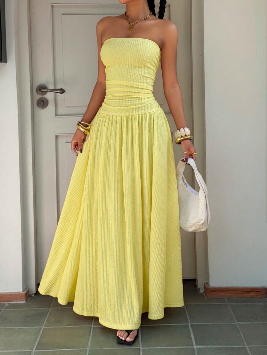 Sleeveless Strapless Bodycon Maxi Dress