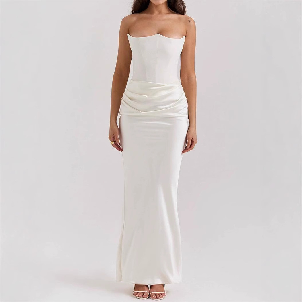 Women's Strapless Backless Bodycon Evening Dress