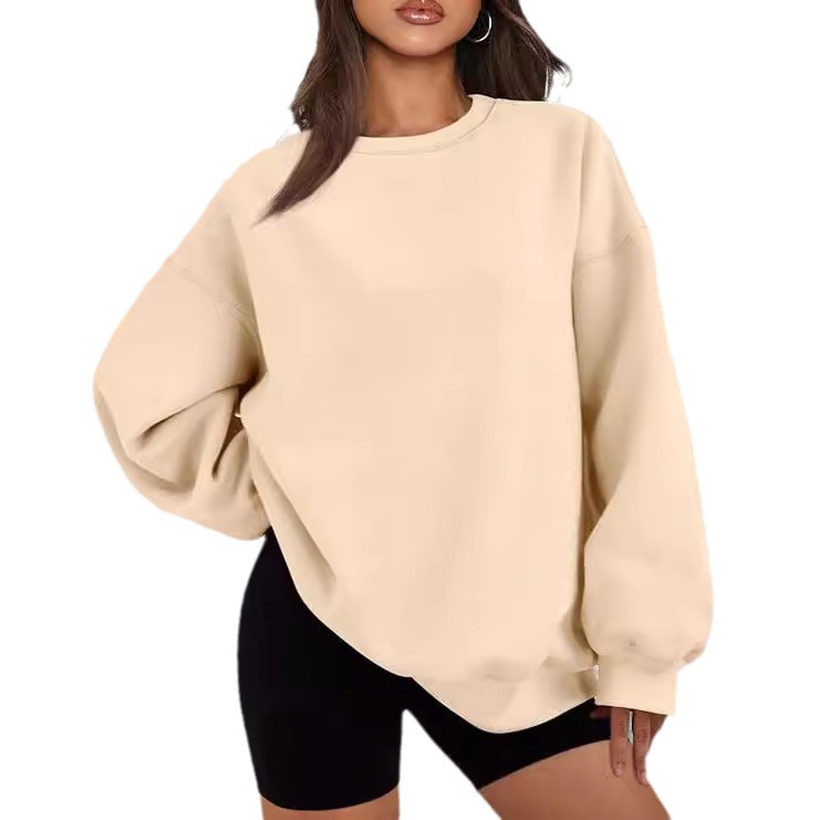 Women's Crewneck Pullover Solid Color Sweatshirt