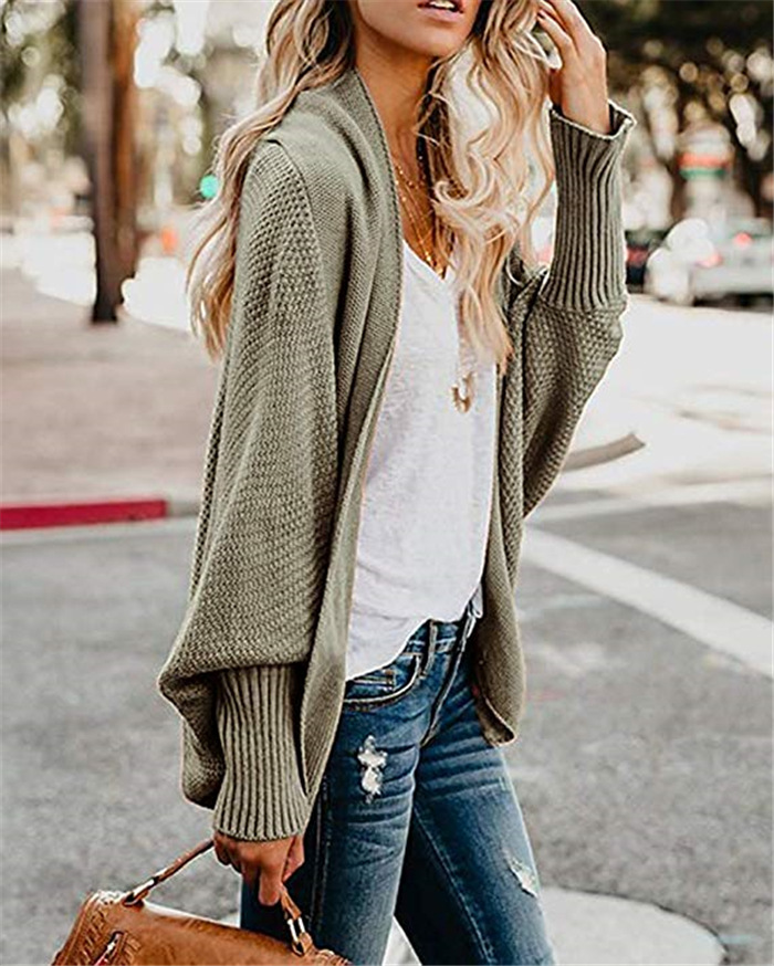 Women's Off-Shoulder Loose Knit Cardigan Sweater