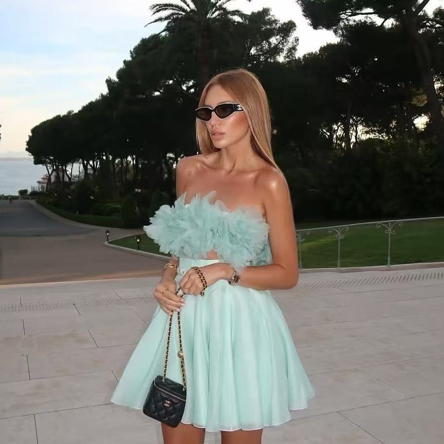 Floral Strapless Top and Skirt Set
