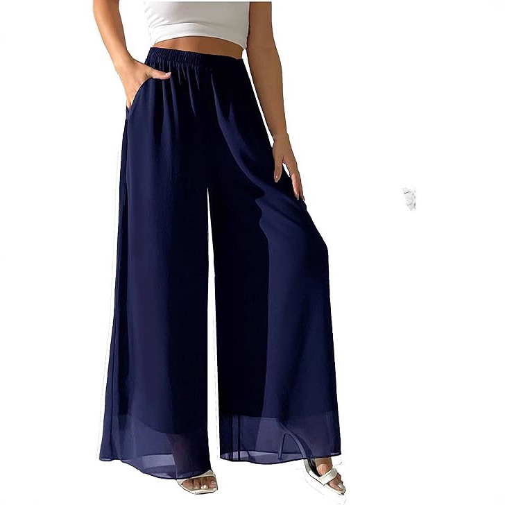 Women's Chiffon Wide-Leg Pants Loose Casual Commuter