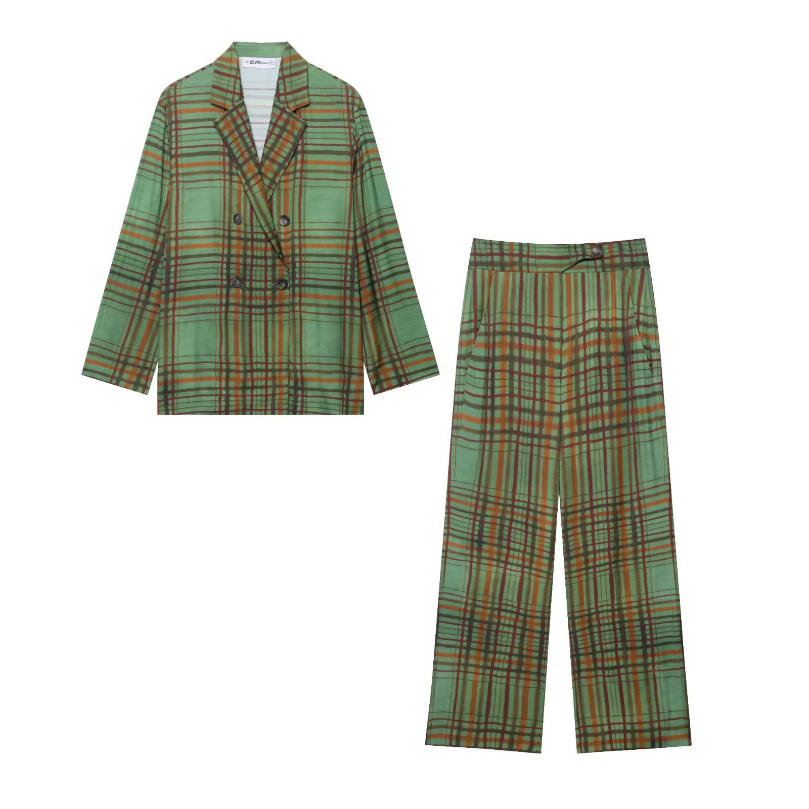 Women's Draped Blazer and Flared Pants Set