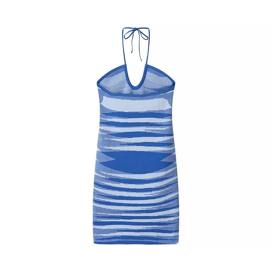 Women's Halter V-Neck Cross-Tie Dress