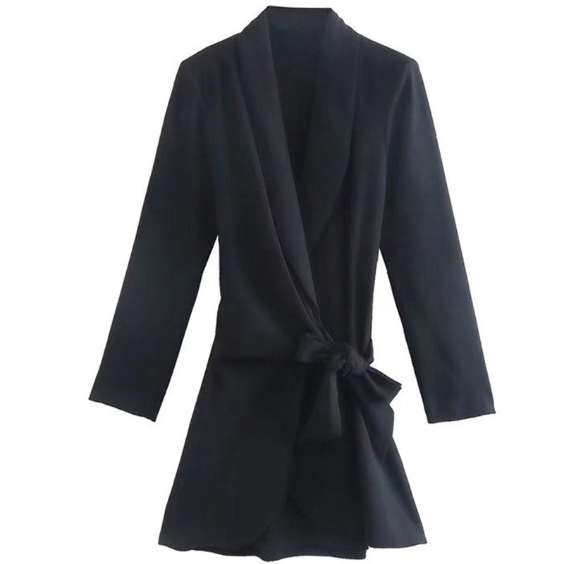 Women's Elegant Solid Color Long Sleeve Blazer Dress