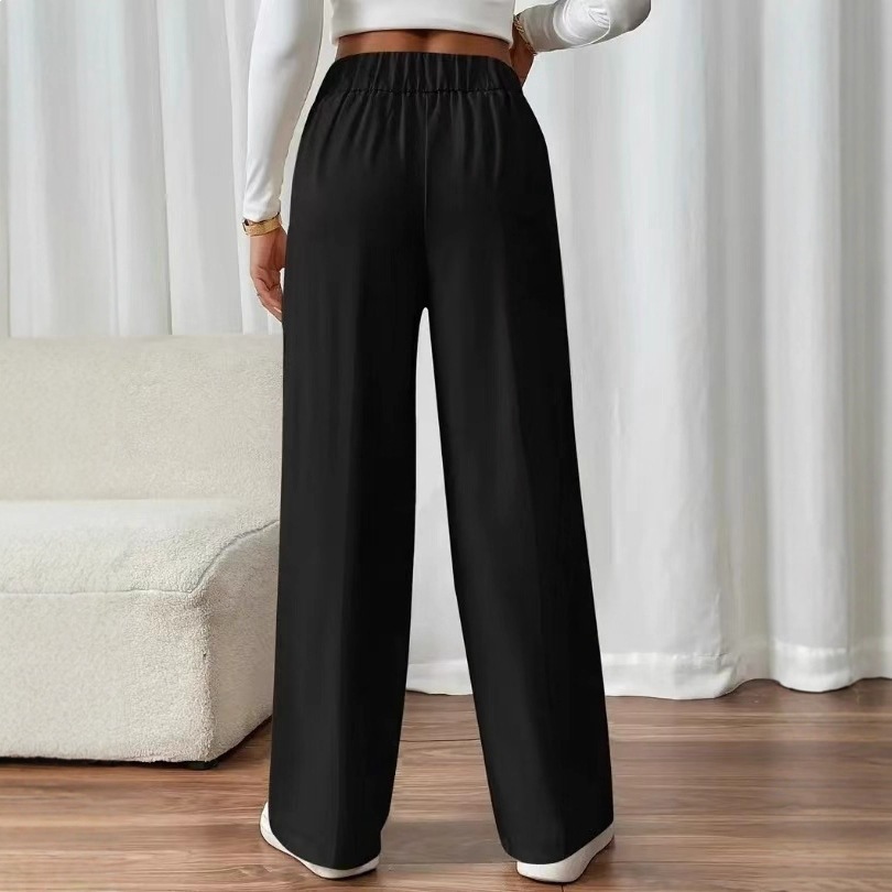 Women's High-Waist Straight-Leg Drapey Wide-Leg Pants