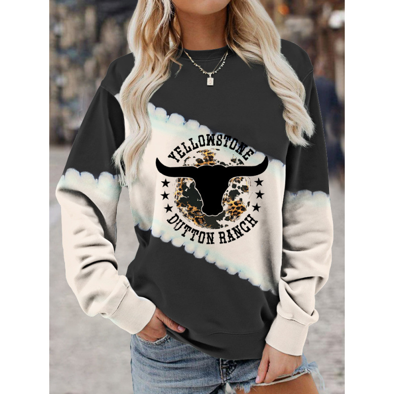 3D Print Crewneck Pullover Hoodie Women's Casual Sweatshirt