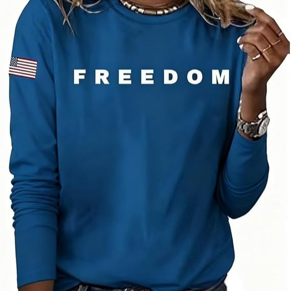 Women's Freedom American Print Crewneck Sweatshirt