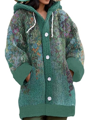 Women's Floral Print Button-Down Cardigan Sweater