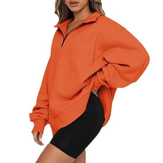 Women's Half-Zip Fleece-Lined Pullover Sweatshirt