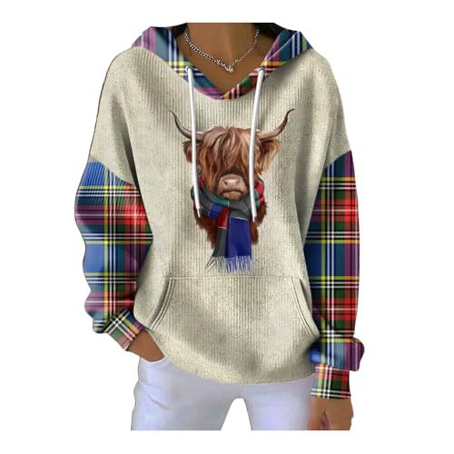 Women's Bull Head Animal Print Casual Hoodie