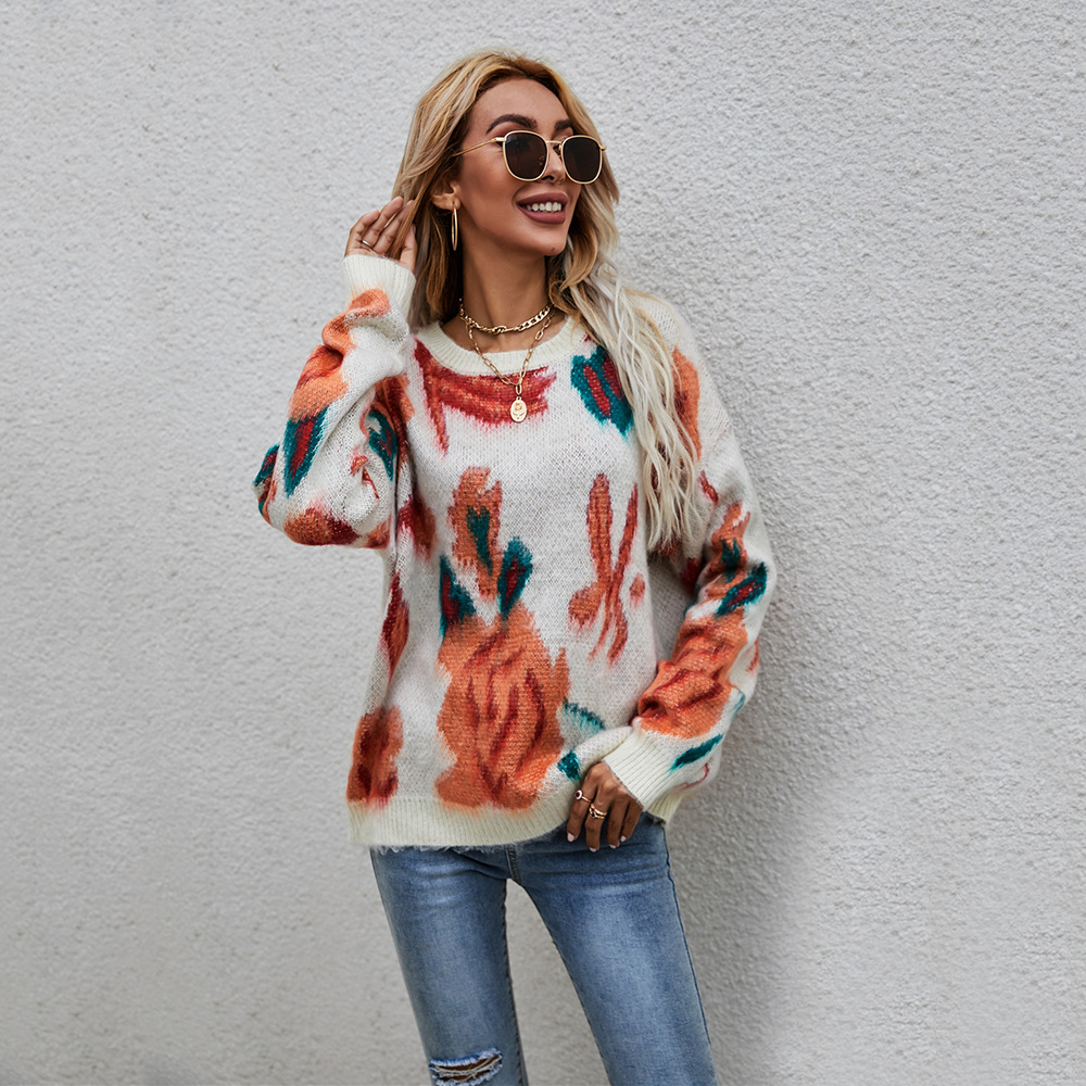 Women's Plus Size Patchwork Batwing Knit Sweater