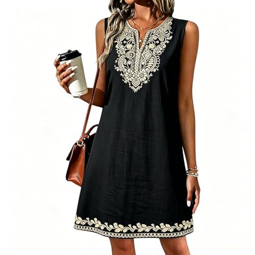 Women's Elegant Floral Print Ruched Sleeveless Midi Dress