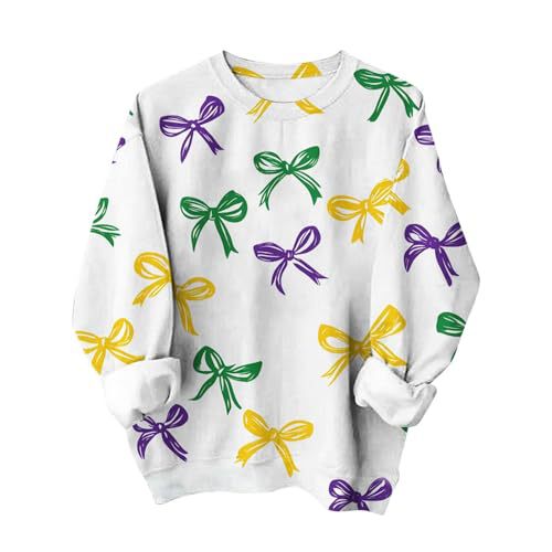 Women's St. Patrick's Day Mask Print Crewneck Sweatshirt