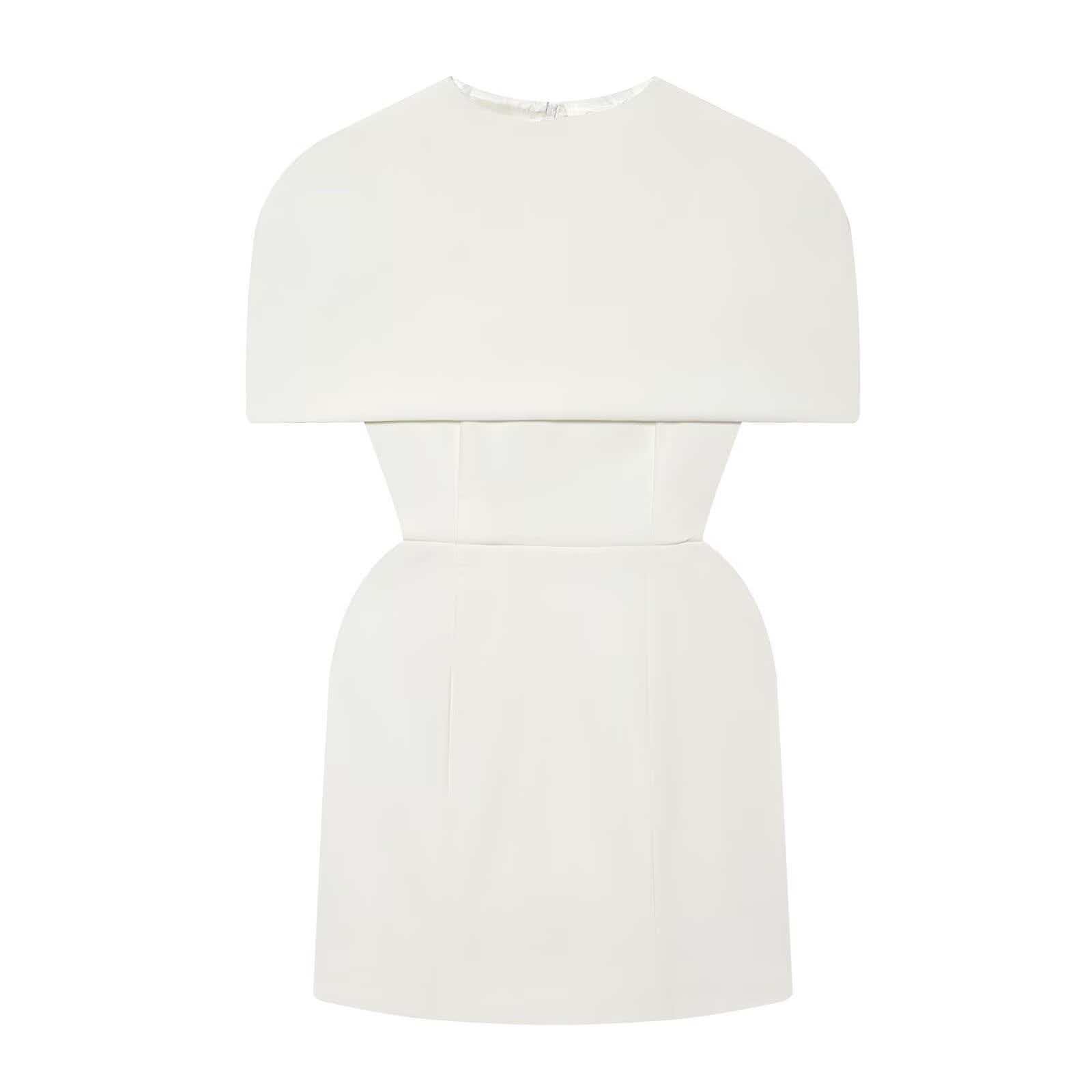 Women's Slimming Cape-Style Cutout Dress Short Sleeve High Waist